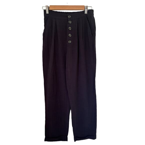 Gentle Fawn Navy Caesar Coastal Grandma High Waisted Linen Pleated Pants XS - Picture 11 of 15
